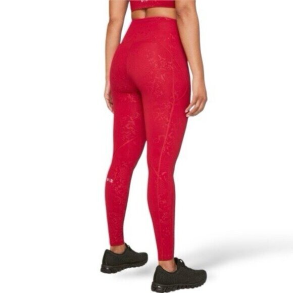 Lululemon Stronger as One Tight 28" *lululemon X Barrys Bootcamp Emboss Dark Red - Picture 3 of 13